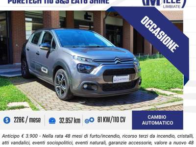 Citroen C3 PureTech 110 S&S EAT6 Shine Grigio usata Limbiate