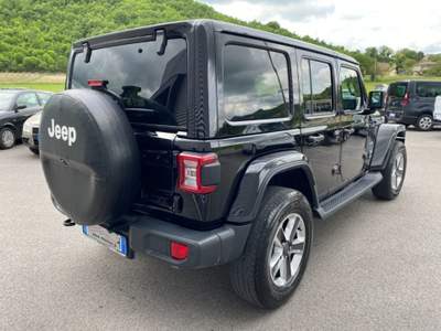 Jeep Wrangler Unlimited 2.0 Turbo SAHARA 4x4 AWD FULL OPTIONAL Nero usata Sant'Angelo in vado