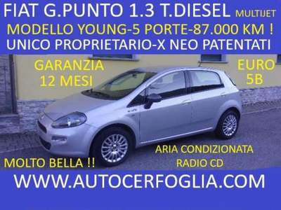 Fiat Punto 5p 1.3 mjt 16v Young 75cv-  87.000 KM !!! Argento usata Samolaco