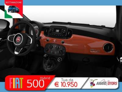 Fiat 500 1.0 hybrid 70cv Arancione usata Mazzarrone