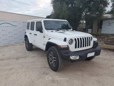Jeep Wrangler Unlimited 2.0 PHEV ATX 4xe Sahara KM0 Bianco usata Monopoli