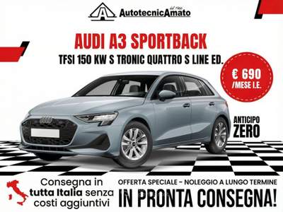 Audi A3 SPB TFSI 150 kW S tronic quattro S line edition Nero usata Marsala