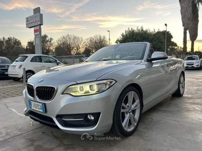 BMW Serie 2 220d 220d Cabrio Sport auto my15 190CV Argento usata Mesagne