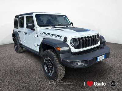 Jeep Wrangler Wrangler Unlimited 2.0 PHEV ATX 4xe Rubicon Bianco usata Roma