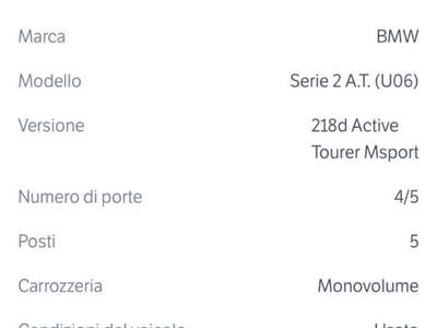 BMW Serie 2 Active Tourer 218d privato Bianco usata Bracigliano