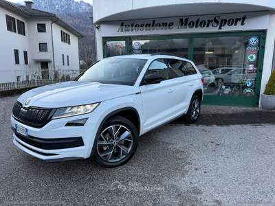 Skoda Kodiaq Kodiaq 2.0 TDI EVO SCR 4x4 DSG SportLine GANCIO DI TRAINO Bianco usata CALDONAZZO
