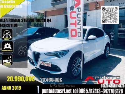 Alfa Romeo Stelvio Stelvio 2.2 190 CV AT8 Q4 Executive PALETTE PELLE Bianco usata Isernia