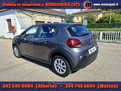 Citroen C3 PureTech 83 S&amp;S Feel Grigio usata Borgosesia