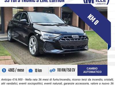 Audi A3 SPB 35 TDI S tronic S line edition Nero usata Limbiate