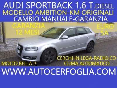 Audi A3 Sportback 1.6 tdi Ambition-MOLTO BELLA !! Grigio usata Samolaco