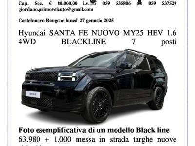 Hyundai Santa Fe 1.6 T-GDi HEV 4WD AT 7 posti Black Line Nero usata Castelnuovo Rangone