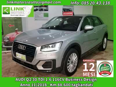 Audi Q2 30 1.6TDI Business Design TAGLIANDATA Argento usata Roseto degli Abruzzi