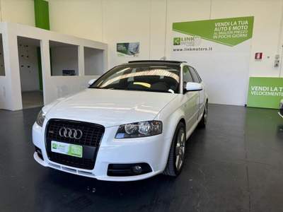 Audi A3 SPB 2.0 16VTFSI quattroTETTO,PELLE,KM CERT,UNICA. Bianco usata Nuoro