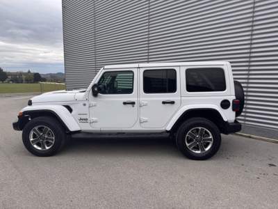 Jeep Wrangler Unlimited 2.2 Mjt II 4X4 4WD Sahara GANCIO TRAINO Bianco usata Sant'Angelo in vado