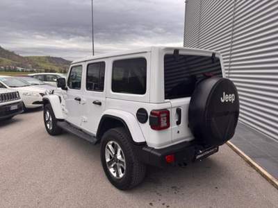 Jeep Wrangler Unlimited 2.2 Mjt II 4X4 4WD Sahara GANCIO TRAINO Bianco usata Sant'Angelo in vado