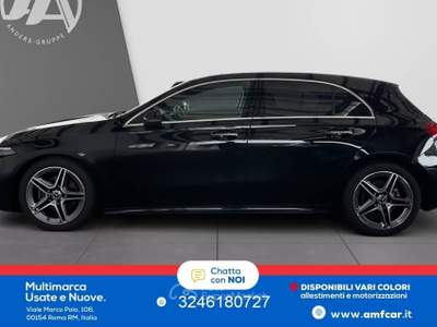 Mercedes-Benz Classe A A 200 AMG BENZINA PDC Avviso di corsia +Telecamera Nero usata Roma