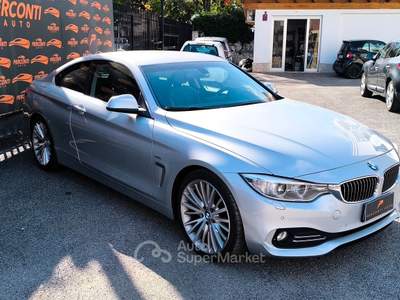 BMW Serie 4 420d 420D COUPè LUXURY NAVI PROF PELLE PADDLES BI-ZONA Argento usata Roma