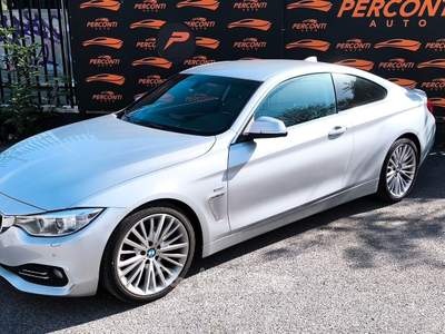 BMW Serie 4 420d 420D COUPè LUXURY NAVI PROF PELLE PADDLES BI-ZONA Argento usata Roma