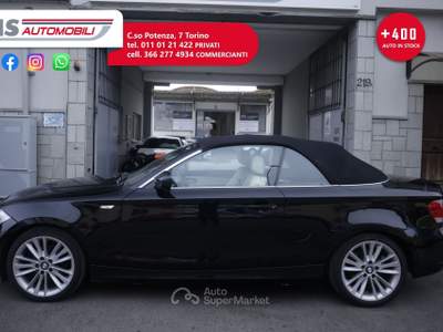 BMW Serie 1 118d 118d 2.0 143CV Cabrio Futura Unicoproprietario Nero usata Torino