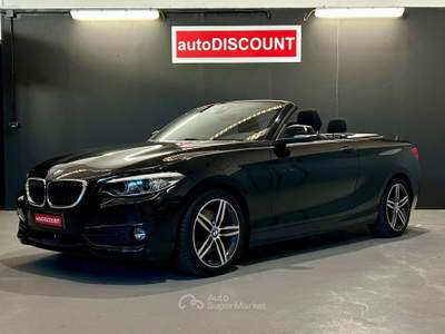 BMW Serie 2 220d 220 220d Cabrio Sport auto PERFETTA *PREZZO PROMO* Nero usata Settimo Torinese