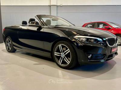 BMW Serie 2 220d 220 220d Cabrio Sport auto PERFETTA *PREZZO PROMO* Nero usata Settimo Torinese
