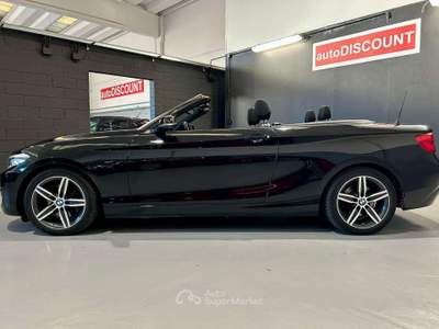 BMW Serie 2 220d 220 220d Cabrio Sport auto PERFETTA *PREZZO PROMO* Nero usata Settimo Torinese