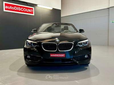 BMW Serie 2 220d 220 220d Cabrio Sport auto PERFETTA *PREZZO PROMO* Nero usata Settimo Torinese