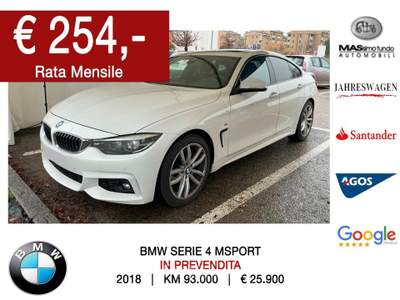 BMW Serie 4 Gran Coupé 418d 418d Gran Coup&eacute; Msport Bianco usata Casarano