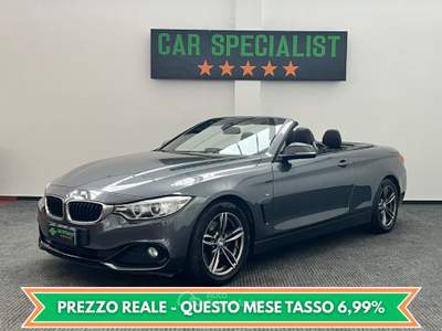 BMW Serie 4 430dA d Cabrio Sport EURO6|PADDLES|NAVI|PELLE Grigio usata Como