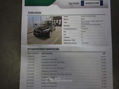 BMW Serie 2 Active Tourer 225xe xe Active Tourer iPerformance Business aut. Nero usata Torino