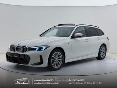 BMW Serie 3 325tds d Touring mhev 48V xdrive MSport Tetto-Gancio-Pelle-Winter-360° Beige usata Riese Pio X