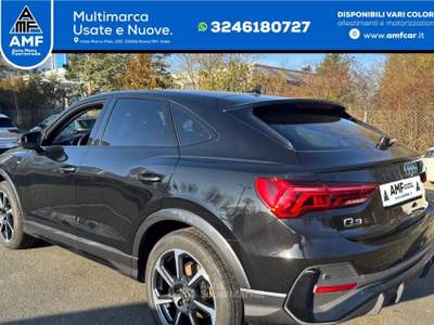 Audi Q3 Sportback 35 TFSI S-Line S-tronic telecamera 19" Nero usata Roma