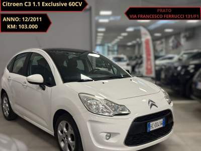 Citroen C3 Exclusive 60CV OK Neopatentati Bianco usata Prato