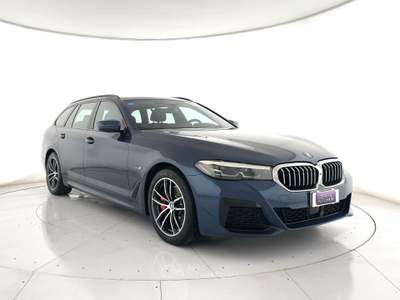 BMW Serie 5 530e 530e touring xdrive msport auto tetto pano+gancio+pelle Blu/Azzurro usata Ghedi