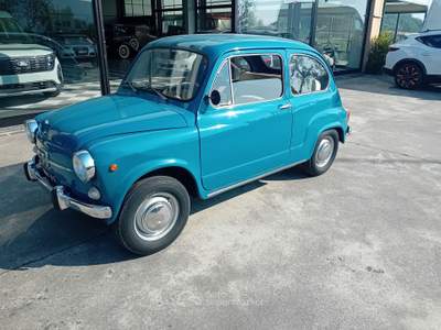 Fiat 600D " STORICA "TARGA ORIGINALE Blu/Azzurro usata Paratico