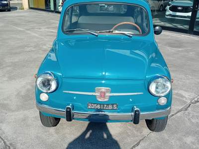 Fiat 600D " STORICA "TARGA ORIGINALE Blu/Azzurro usata Paratico