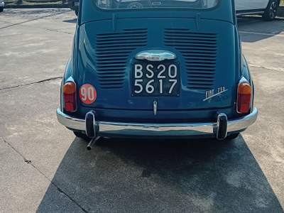Fiat 600D " STORICA "TARGA ORIGINALE Blu/Azzurro usata Paratico