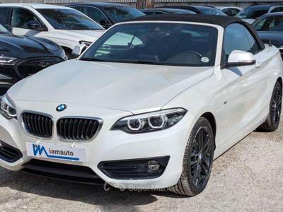 BMW Serie 2 218d 218 218d Cabrio Advantage 150cv DRIVE MODE NAVIGATORE Bianco usata Roma