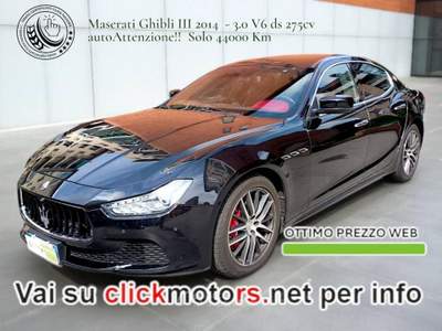 Maserati Ghibli Ghibli 2014 3.0 V6 ds 275 cv auto Nero usata Chivasso
