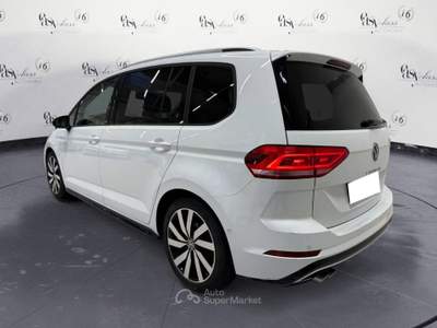 Volkswagen Touran 2.0 TDI SCR DSG R-LINE IQ LED MATRIX NAVI CAMERA COCKPIT Bianco usata Serravalle