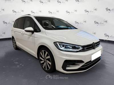 Volkswagen Touran 2.0 TDI SCR DSG R-LINE IQ LED MATRIX NAVI CAMERA COCKPIT Bianco usata Serravalle