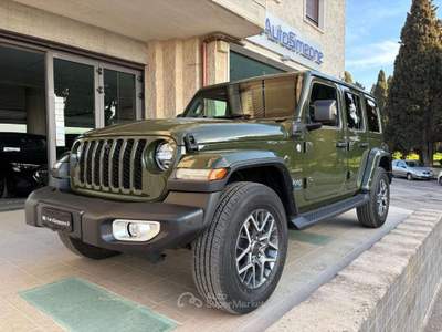 Jeep Wrangler Unlimited 2.0 PHEV ATX 4xe Sahara Verde usata Carovigno