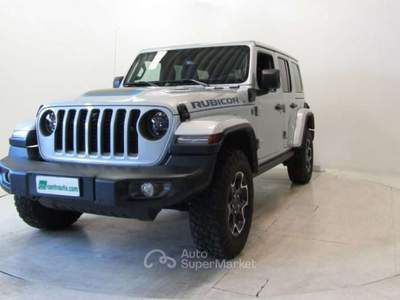 Jeep Wrangler Unlimited 2.0 PHEV ATX 4xe Rubicon Plug in hybrid Argento usata Andalo Valtellino