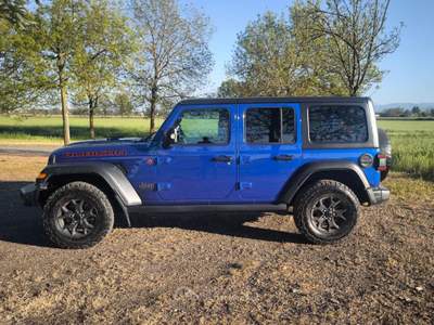 Jeep Wrangler Unlimited  2.2 Mjt Rubicon Gancio Traino Blu/Azzurro usata Casteggio