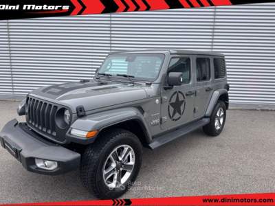 Jeep Wrangler Unlimited 2.2 Mjt II 4X4 4WD Sahara GANCIO TRAINO Grigio usata Sant'Angelo in vado Jeep Wrangler Unlimited 2.2 Mjt II 4X4 4WD Sahara GANCIO TRAINO Grigio usata Sant'Angelo in vado