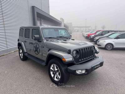 Jeep Wrangler Unlimited 2.2 Mjt II 4X4 4WD Sahara GANCIO TRAINO Grigio usata Sant'Angelo in vado