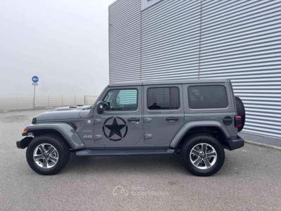 Jeep Wrangler Unlimited 2.2 Mjt II 4X4 4WD Sahara GANCIO TRAINO Grigio usata Sant'Angelo in vado