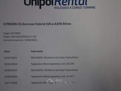 Citroen C5 Aircross Hybrid 225 e-EAT8 Shine Bianco usata Torino