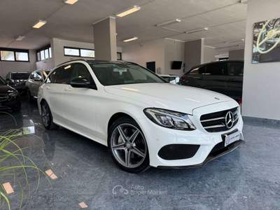 Mercedes-Benz Classe C d Amg Premium 4matic auto Tetto Led Dvd Full Bianco usata Giugliano in Campania