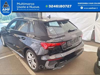 Audi A3 SB 30d S-TRONIC S LINE LED/VIRTUAL/HIFI/ Nero usata Roma